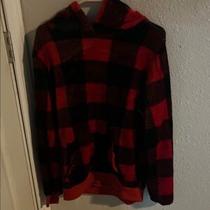 Red and Black Plaid Comfy Fluffy Sweater